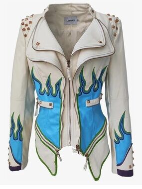 🔥 Steam Punk Flame-Accent Women's Jacket BRAND NEW!